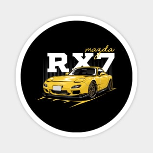 Mazda RX7 Yellow Magnet